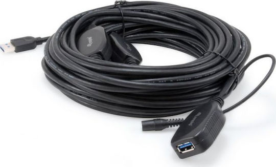 Equip USB 2.0 Cablu USB-A - USB-A female Negru 10m 133347
