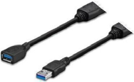 Vivolink USB 3.0 Cablu USB-A de sex masculin - USB-A femelă / USB-A de sex masculin Negru 5m PROUSB3AAF5C