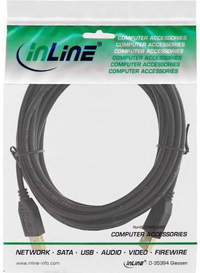 InLine USB 2.0 Kabel USB-A-Stecker - USB-A-Stecker Schwarz 5m 34350S