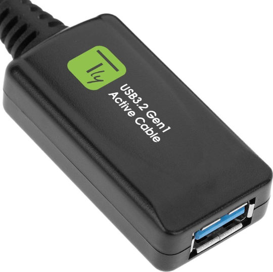 Techly Superspeed+ USB 3.2 5Gbps Активен Усилвател Кабел 5м USB Кабел за Удължаване и Усилване на Сигнала USB-A Extender