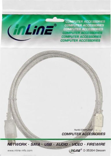 InLine USB 2.0 Cable USB-A male - USB-A female Διάφανο 0.3m 34650