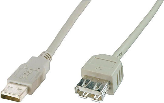 Digitus USB 2.0 Cable USB-A male - USB-A female Γκρι 1.8m AK-300202-018-E