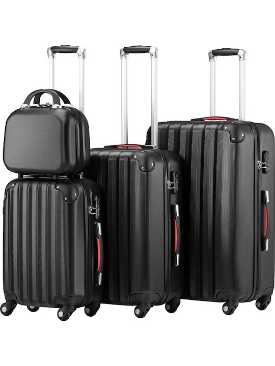 Provitera Travel Suitcases Hard Black with 4 Wheels