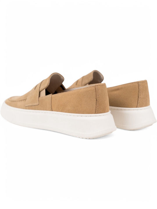 Suede Ανδρικά Loafers σε Μπεζ Χρώμα
