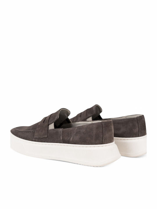 Suede Ανδρικά Loafers σε Γκρι Χρώμα