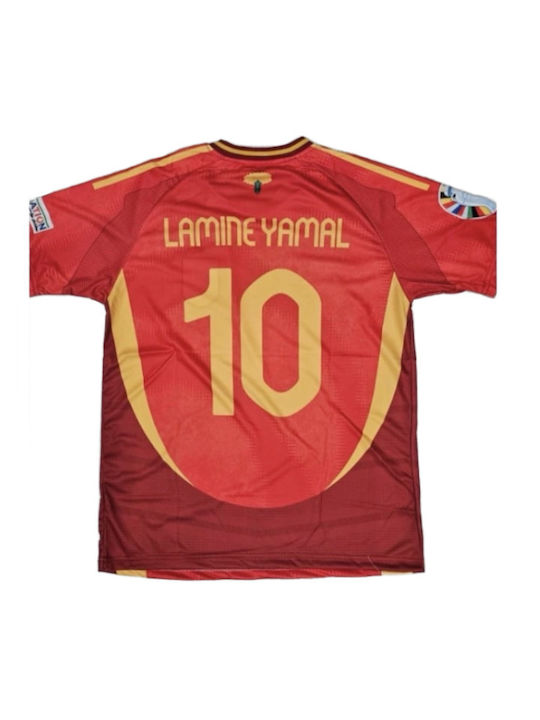 Spain National Team Soccer Jersey Yamal 10 Red Balón De Oro Unisex Fj442