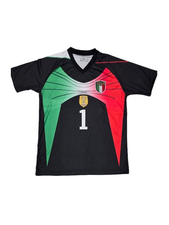 Italy National Team Buffon Soccer Jersey Black Balón De Oro Black Unisex Fj441