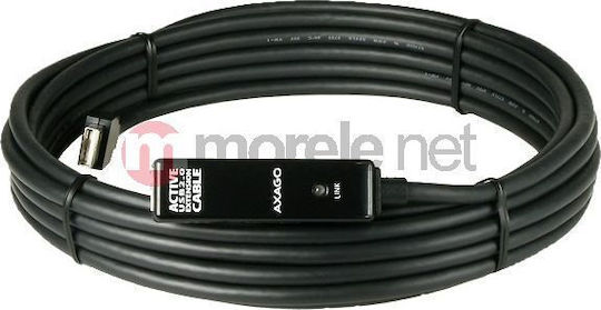 Axagon USB 2.0 Cablu USB-A - USB-A female Negru 20m