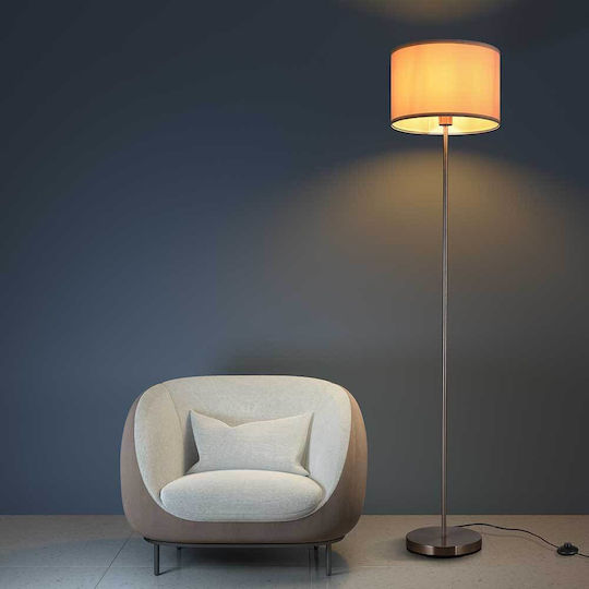 Bakaji Floor Lamp H160xW35cm. with Socket for Bulb E27 Gray