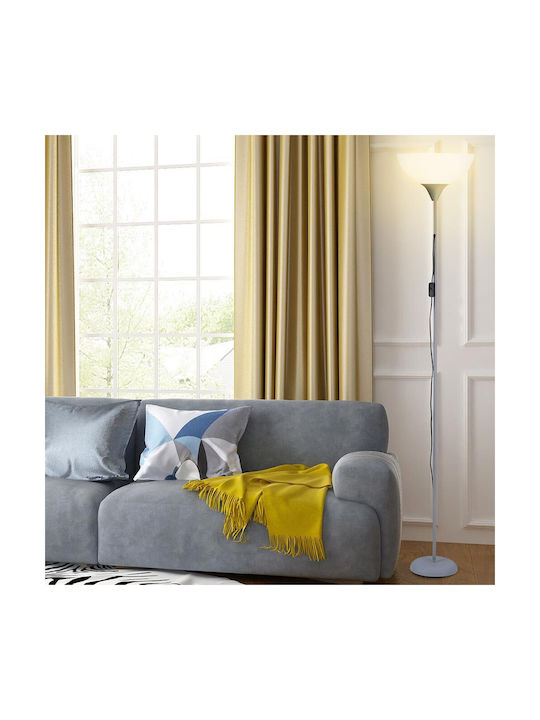 Bakaji Floor Lamp H180xW28cm. with Socket for Bulb E27 Gray