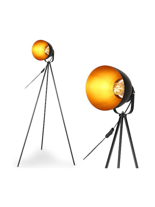 Bakaji Floor Lamp H140xW69cm. with Socket for Bulb E27 Black