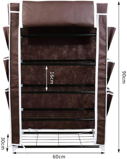 Stoff Schuhschrank 60x30x90cm