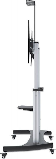 Manhattan Aluminum Heavy-Duty Height-Adjustable Multimedia 461672 TV Mount Floor up to 100" and 100kg