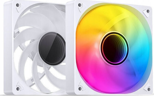 Jonsbo SL-120WR Case Fan 120mm 1500rpm with RGB Lighting and 4-Pin PWM Connection White