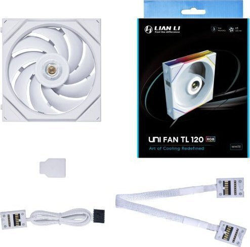 Lian Li UNI FAN TL Case Fan 120mm (2600rpm / 90.1cfm) with ARGB Lighting and 7-Pin Connection White