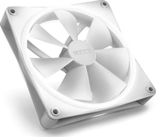 F140 Duo Case Fan 1800rpm 84.75cfm with RGB Lighting and 4-Pin PWM Connection 2pcs White