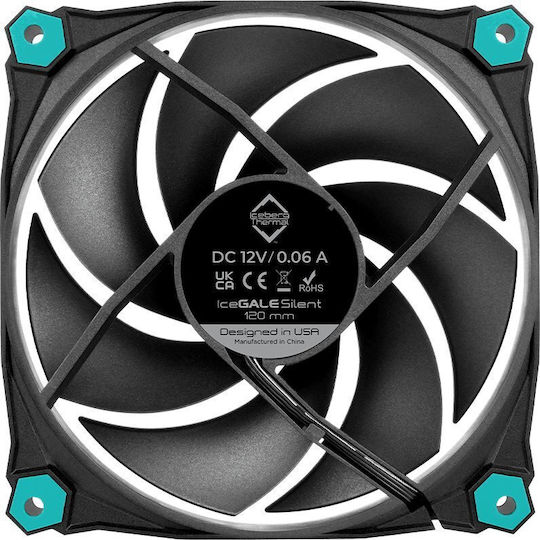Iceberg Thermal IceGALE Silent Case Fan 120mm (1100rpm / 30cfm) Without LED Lighting and 3-Pin Connection 3pcs