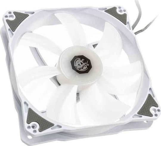 Bitspower Notos Case Fans 120mm (1800rpm) with RGB Lighting and 4-Pin PWM Connection Pack of 5 White