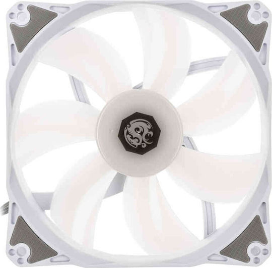 Bitspower Notos Case Fans 120mm (1800rpm) with RGB Lighting and 4-Pin PWM Connection Pack of 5 White
