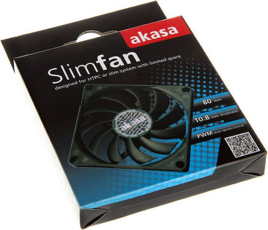 Akasa AK-FN076 Case Fan 80mm (3000rpm / 26.53cfm) Χωρίς Led Φωτισμό και Σύνδεση 4-Pin PWM