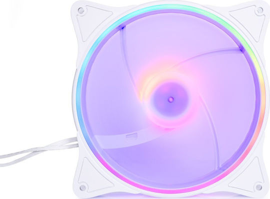 Alphacool Rise Aurora Gehäuselüfter 140mm (2000rpm) mit ARGB Beleuchtung und 4-Pin PWM Verbindung Weiß