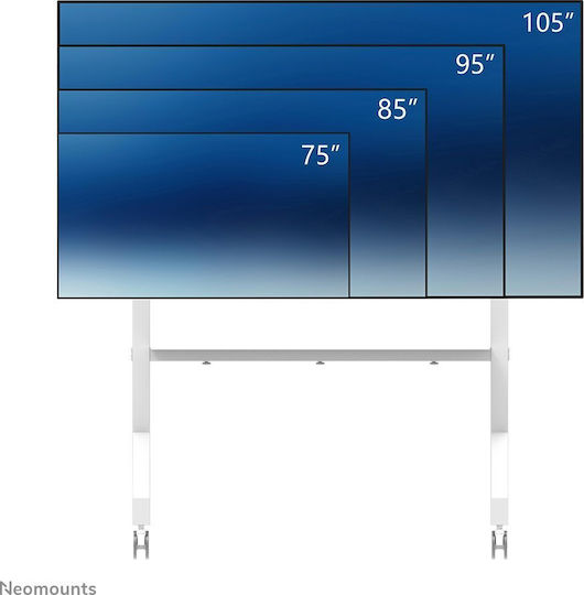 Neomounts FL50-575WH1 Βάση Τηλεόρασης Δαπέδου έως 110" Ασημί
