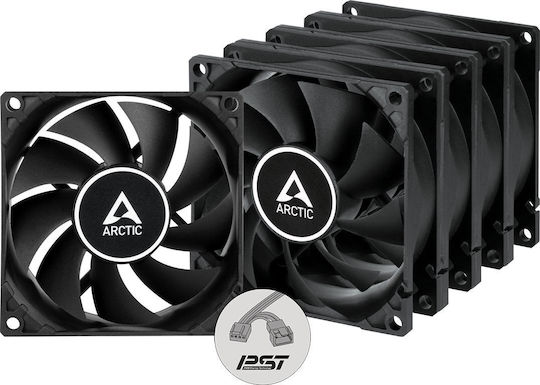 Arctic Case Fan 80mm 2000rpm 31cfm Without LED Lighting And 4-Pin PWM Connection 5pcs