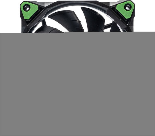 Halo Case Fans 120mm (1200rpm / 38cfm) with Green LED Colour and Connection 3-Pin / 4-Pin Molex