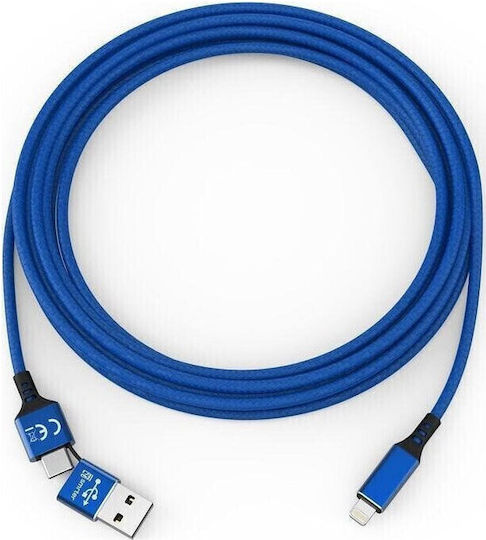 Smrter USB-A zu Lightning Kabel Blau 1m