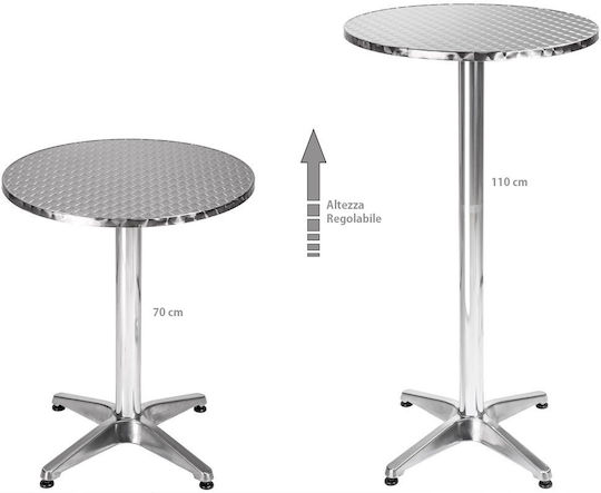 Outdoor Bar Free Standing Aluminum Table Brown 60x60x110cm