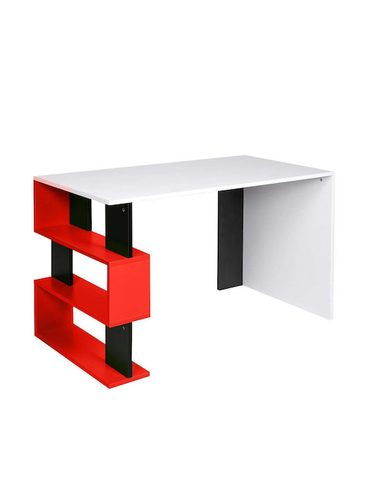 Бюро Дървено с Библиотека Red 120x60x75бр