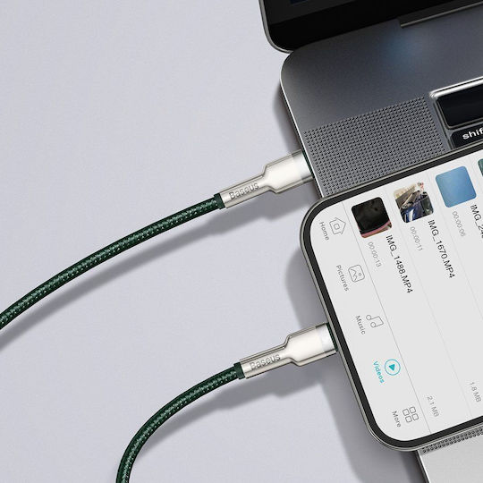 Baseus Редовна USB-A към Lightning кабел 20W Зелен 1м (eus_20210316152823)