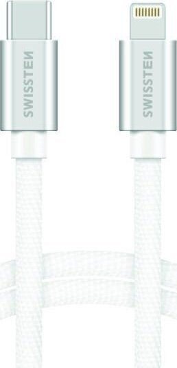 Swissten Geflochten USB-C zu Lightning Kabel Silber 1.2m (71525203)
