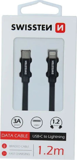 Swissten Geflochten USB-C zu Lightning Kabel Silber 1.2m (71525203)