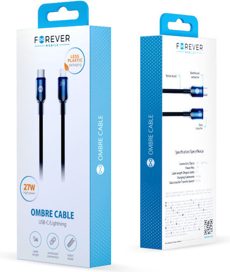 Forever USB-C to Lightning Cable 27W Μαύρο 1m