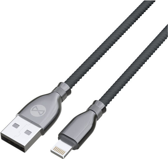 Forever Плетена USB-A към Lightning кабел Черен 1м (GSM097154)