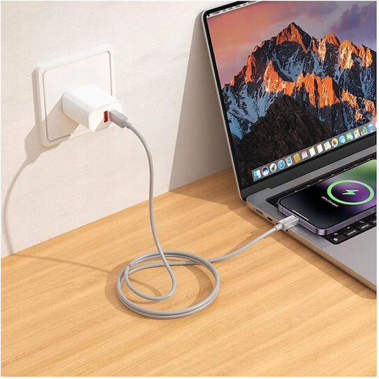 Hoco USB-C to Lightning Cable 27W Γκρι 1m