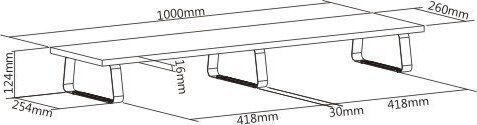 Mozos Dual Riser P Tabletop Suport pentru 2 Monitoare până la 32" Maro