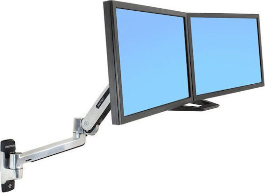 Ergotron LX Wandmontiert Halterung Monitor bis 49" mit Arm Silber