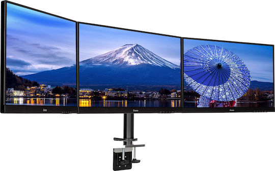 Iiyama DS1003C-B1 Stand Desk Mounted for 3 Monitors up to 27" with Arm