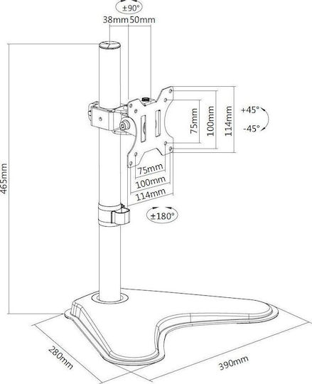 Equip Desktop Stand Monitor up to 32" with Arm (650122)