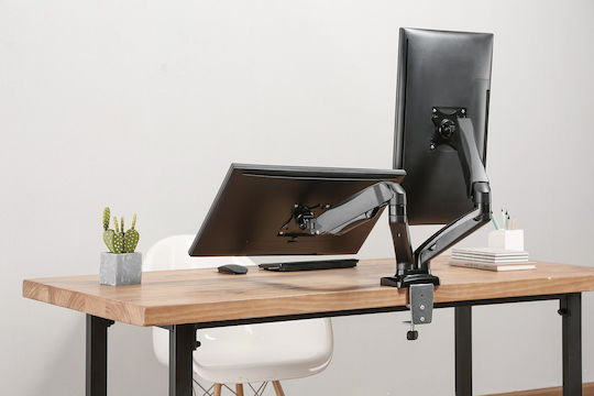 Manhattan Stand Desk Mounted for 2 Monitors up to 32" with Arm (462501)