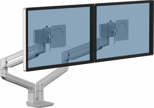 Fellowes Tallo Dual Βάση Γραφείου για 2 Οθόνες έως 32" με Βραχίονα Ασημί