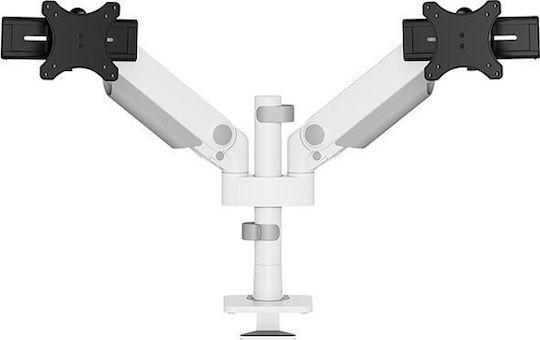 Neomounts Stand Desk Mounted for 2 Monitors up to 34" with Arm White (DS65S-950WH2)