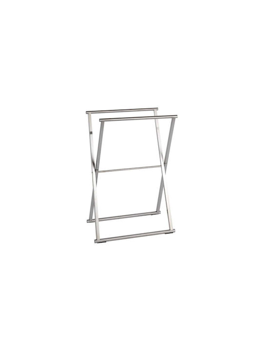 Wenko Bathroom Wall-Mounted Towel Rack Single 53.5x80.5cm Inox Gray
