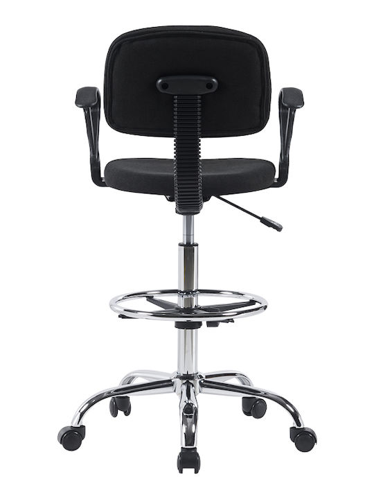Office Desk Stool with Backrest Icina 1 Black 58x54x102cm