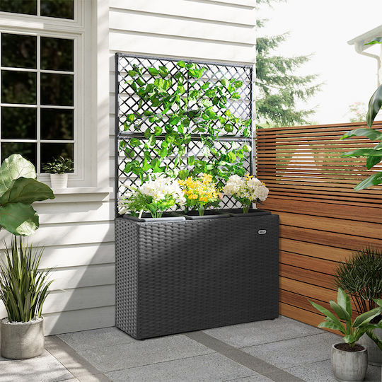 Bakaji Planter Box Plastic Grey 22x33.6x25cm.
