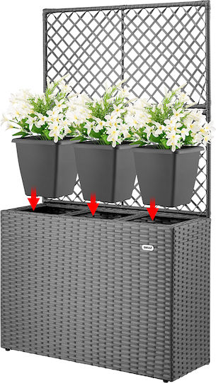 Bakaji Planter Box Plastic Grey 22x33.6x25cm.