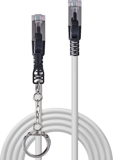 Lindy S/FTP Cat.6a (Gigabit) Καλώδιο Δικτύου Ethernet 0.5m Γκρι
