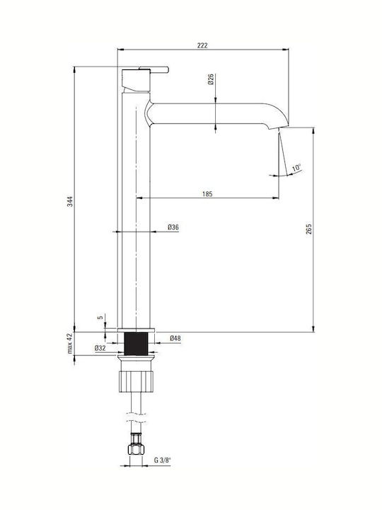 Deante Mixing Tall Sink Faucet Retro Gold